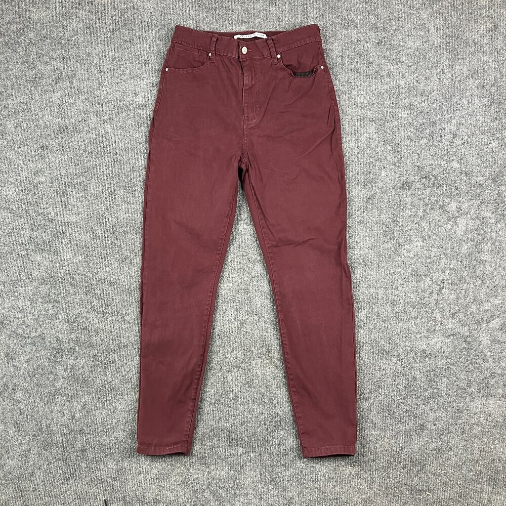 CJ Banks Jeans‎ Womens Size 11/30 Burgundy Wine Skinny Stretch Denim Pants